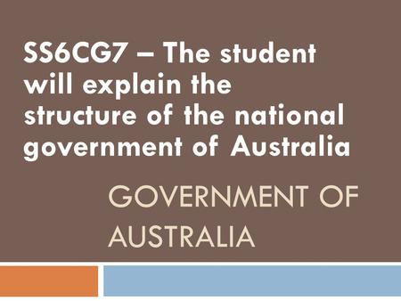 GOVERNMENT OF Australia
