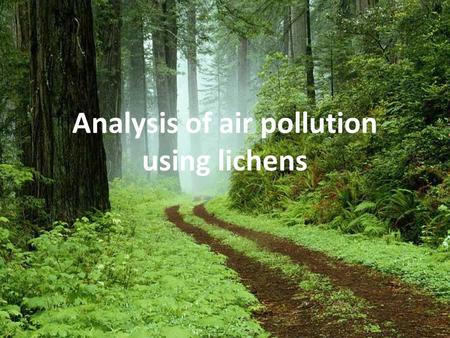 Analysis of air pollution using lichens. Lichens Lichens are composite organisms consisting of a symbiotic association of a fungus with a photosynthetic.