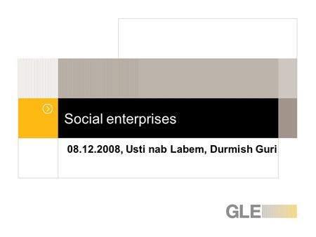 Social enterprises 08.12.2008, Usti nab Labem, Durmish Guri.