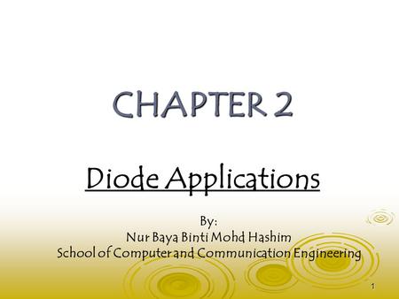 CHAPTER 2 Diode Applications
