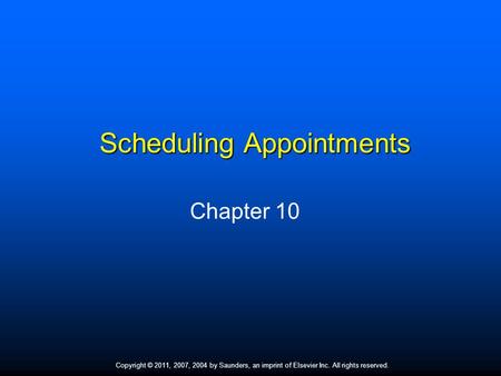 Scheduling Appointments