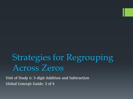 Strategies for Regrouping Across Zeros