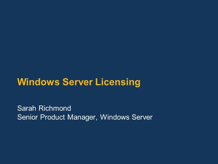 Windows Server Licensing