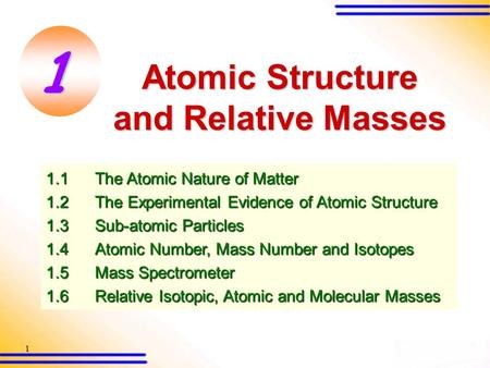 Atomic Structure and Relative Masses