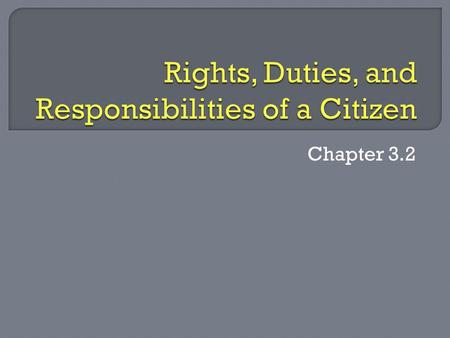 Rights, Duties, and Responsibilities of a Citizen