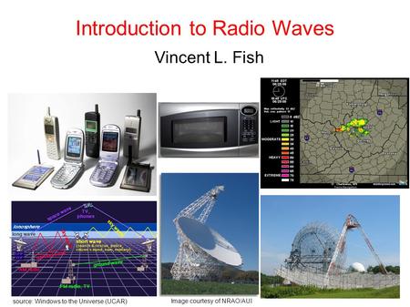 Introduction to Radio Waves Vincent L. Fish source: Windows to the Universe (UCAR)‏ Image courtesy of NRAO/AUI.