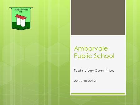 Ambarvale Public School Technology Committee 20 June 2012.