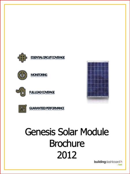 Genesis Solar Module Brochure 2012. ™
