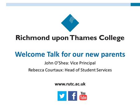 Welcome Talk for our new parents
