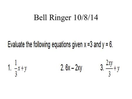 Bell Ringer 10/8/14.