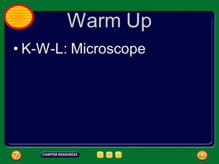 Warm Up K-W-L: Microscope.