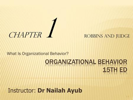 Organizational Behavior 15th Ed