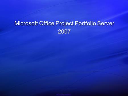 Microsoft Office Project Portfolio Server