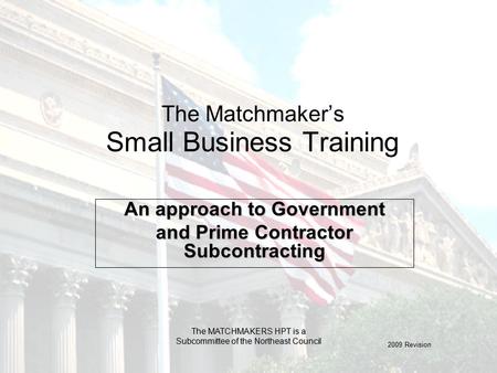 The Matchmaker’s Small Business Training