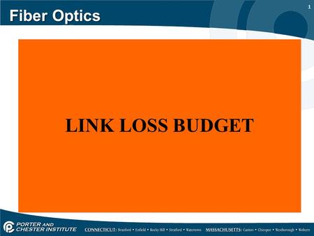 Fiber Optics LINK LOSS BUDGET.