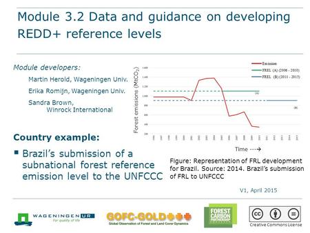 Module 3.2 Data and guidance on developing REDD+ reference levels REDD+ training materials by GOFC-GOLD, Wageningen University, World Bank FCPF 1 Module.