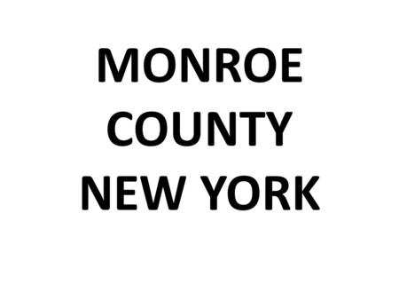 MONROE COUNTY NEW YORK. AN ENVIRONMENTAL HEALTH DIAGNOSIS by Dimitri Cerrone 3rd grade Tamarac Elementary School.