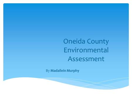 Oneida County Environmental Assessment By Madailein Murphy.