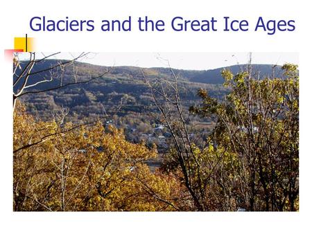 Glaciers and the Great Ice Ages. Pleistocene Epoch: the Great Ice Ages 2.0 Ma to 10,000 years ago Four (or more) distinct episodes expansion and melting.