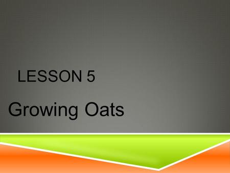 LESSON 5 Growing Oats. NEXT GENERATION SCIENCE/COMMON CORE STANDARDS ADDRESSED!  CCSS.ELA-Literacy.RST.9-10.7 Translate quantitative or technical information.