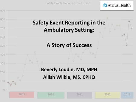 Safety Event Reporting in the Ambulatory Setting: