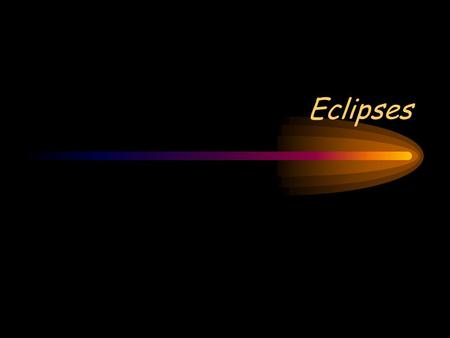 Eclipses What is the length of time from a new moon to the next new moon? 29.5 Earth days Moon rotates and revolves around the Earth every 27.3 days.