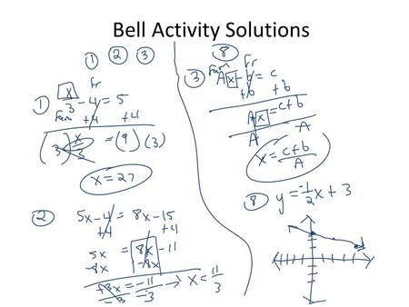 Bell Activity Solutions. What is the slope of the graph? 2/3.