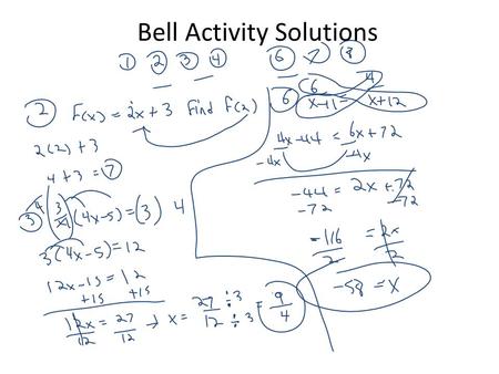 Bell Activity Solutions. Graphic Organizer (From last week)