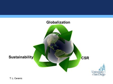 Globalization Sustainability CSR T. L. Ceranic. “Business has become, in the last half century, the most powerful institution on the planet. The dominant.