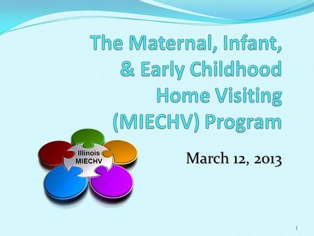 March 12, 2013 1 Illinois MIECHV. Today’s Outline Overview of Home Visiting and MIECHV in Illinois Background: federal MIECHV goals and requirements Q.