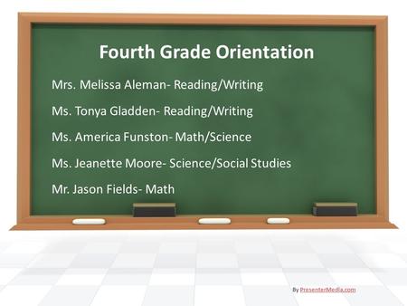 Fourth Grade Orientation Mrs. Melissa Aleman- Reading/Writing Ms. Tonya Gladden- Reading/Writing Ms. America Funston- Math/Science Ms. Jeanette Moore-