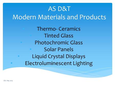 AS D&T Modern Materials and Products