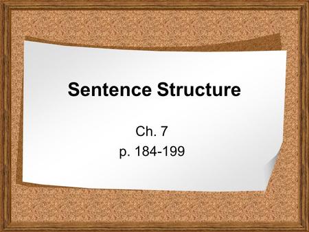 sentence structure ppt presentation