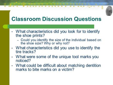 Classroom Discussion Questions