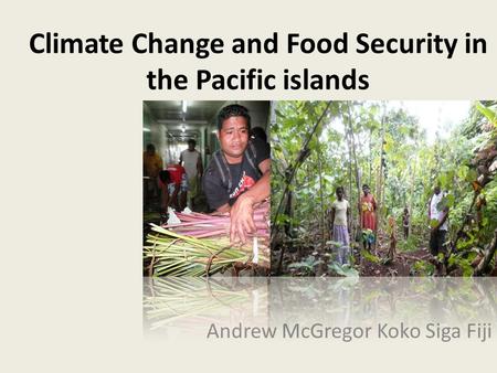 Climate Change and Food Security in the Pacific islands Andrew McGregor Koko Siga Fiji.