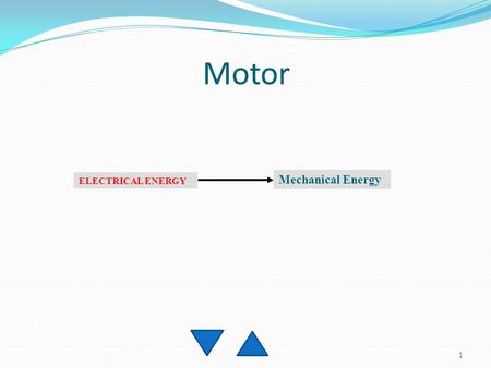 Motor ELECTRICAL ENERGY Mechanical Energy.