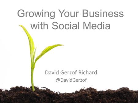 Growing Your Business with Social Media David Gerzof