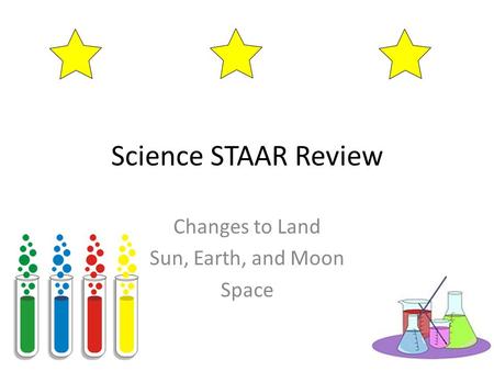 Science STAAR Review Changes to Land Sun, Earth, and Moon Space.