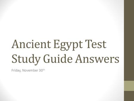 Ancient Egypt Test Study Guide Answers