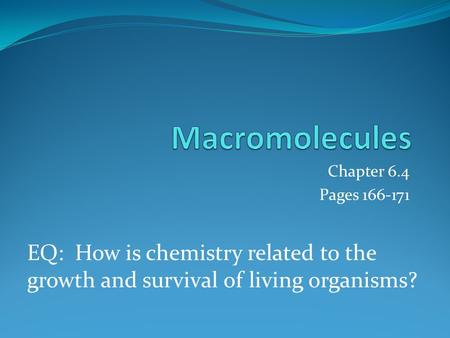 Macromolecules Chapter 6.4 Pages