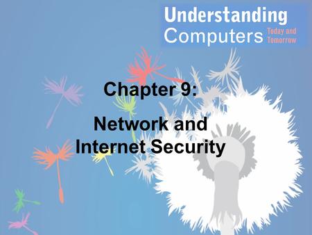 Chapter 9: Network and Internet Security. Overview This chapter covers: – Security concerns stemming from the use of computer networks and the Internet.