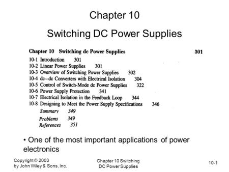 Switching DC Power Supplies