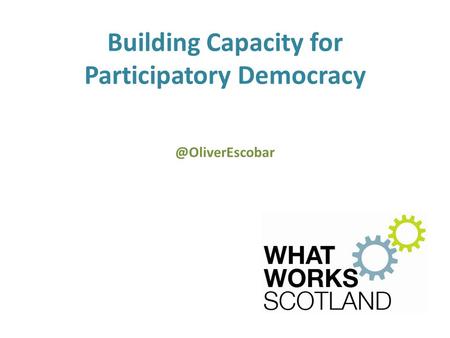 Building Capacity for Participatory Democracy