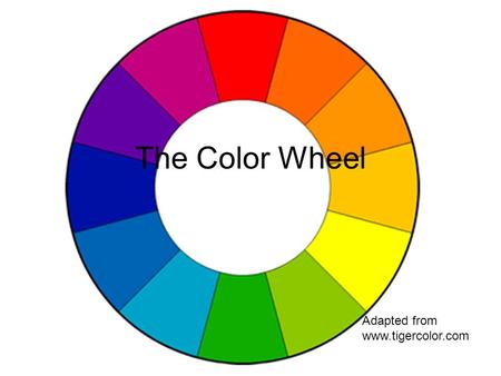 The Color Wheel Adapted from www.tigercolor.com. The color wheel or color circle is the basic tool for combining colors. The first circular color diagram.
