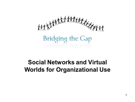 1 Social Networks and Virtual Worlds for Organizational Use.