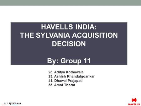 THE SYLVANIA ACQUISITION DECISION