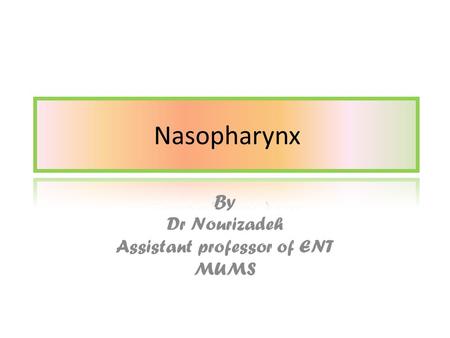 By Dr Nourizadeh Assistant professor of ENT MUMS
