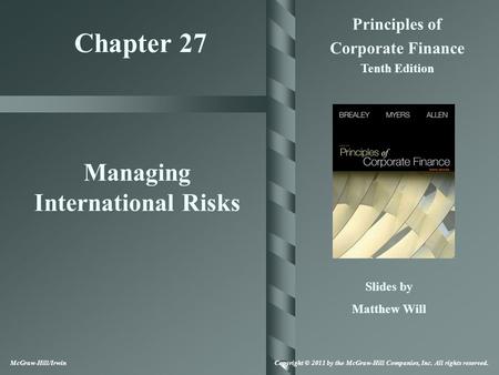 Managing International Risks