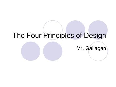 The Four Principles of Design