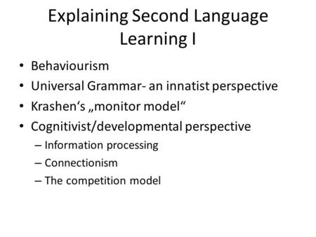 presentation about learning second language